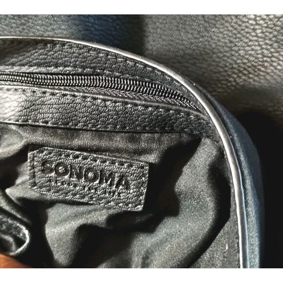 Sonoma Black Faux Leather Fold Over Crossbody Boho Purse - Picture 6 of 11